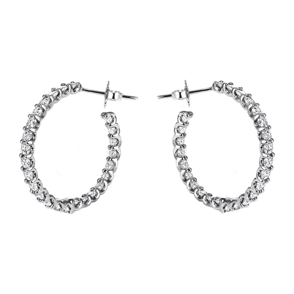 Inside-Out Hoop Earrings
3.03ctw Dias
18K White Gold