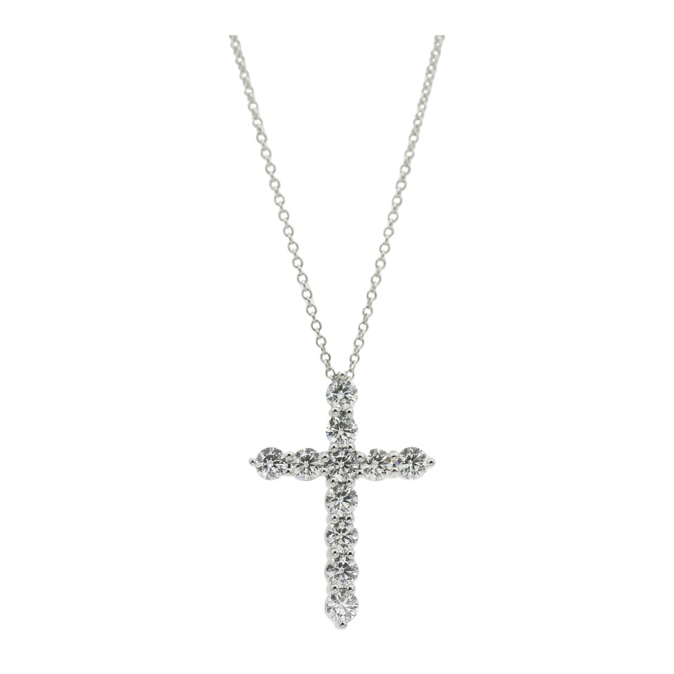 11-Stone Mutual Prong Cross
Pendant with Chain
1.45ctw Dias
Platinum