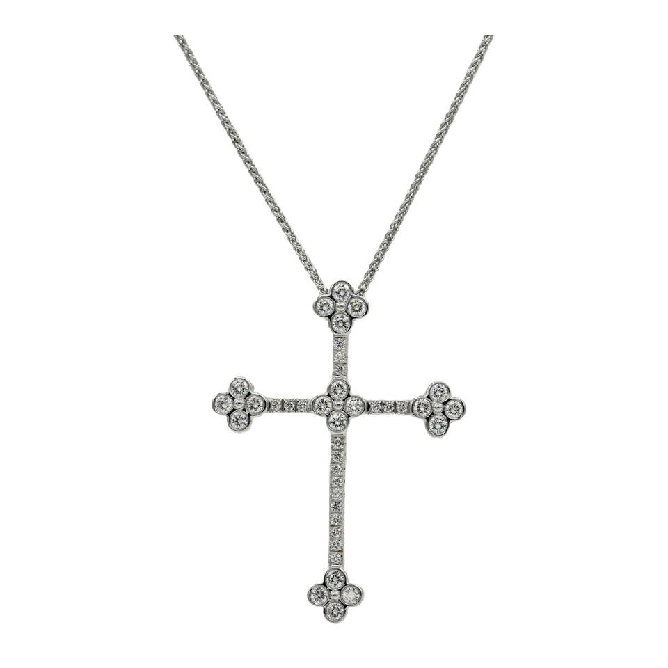 Cross Pendant with Chain
1.54ctw Dias
18K White Gold
