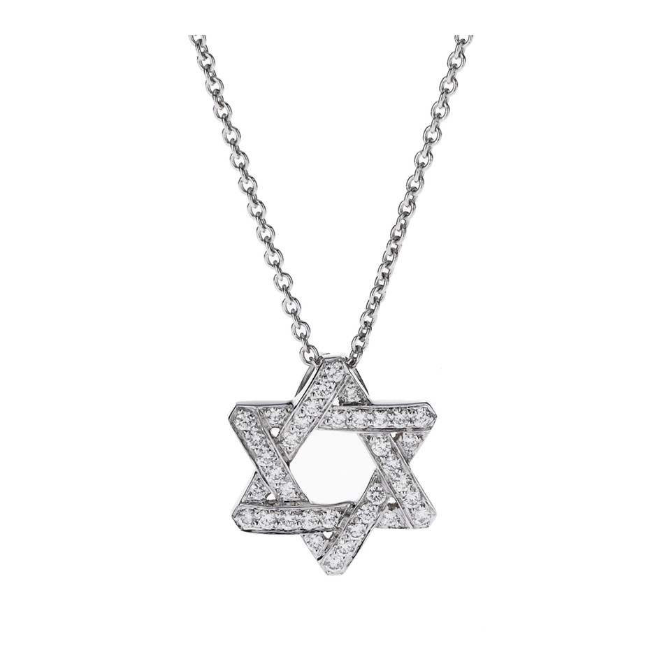 Intertwined Pave "Star of David"
with Chain
0.51ctw Dias
18K White Gold