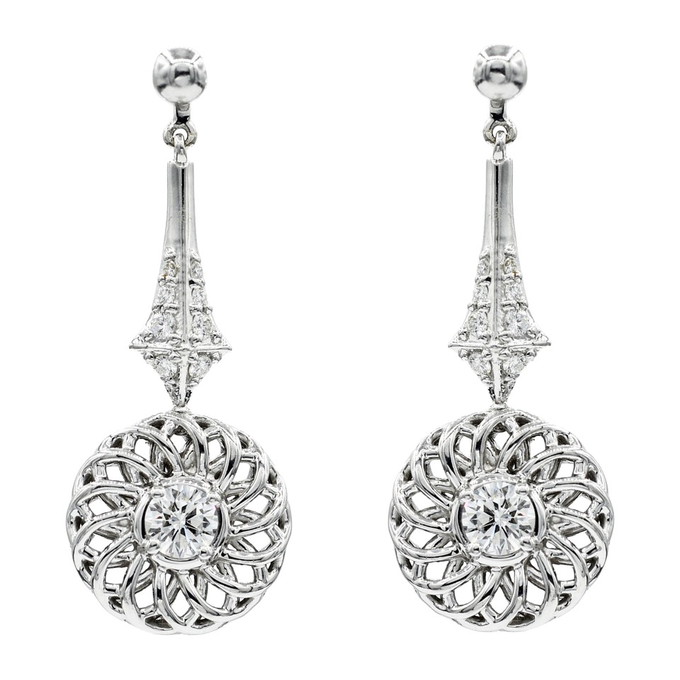Earring Drop Jackets
0.68ctw Center Dias + 0.18ctw
Dias
18K White Gold