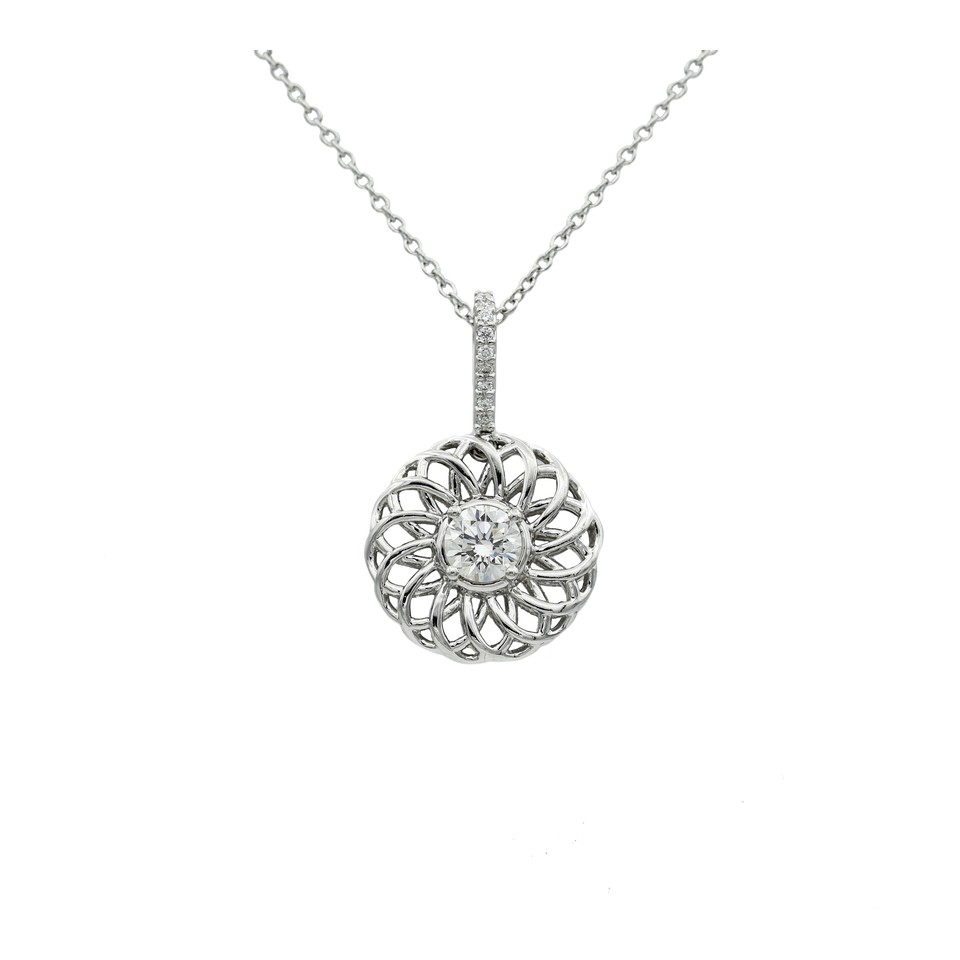 Diamond Pendant with Chain
0.58ct Dia
18K White Gold
