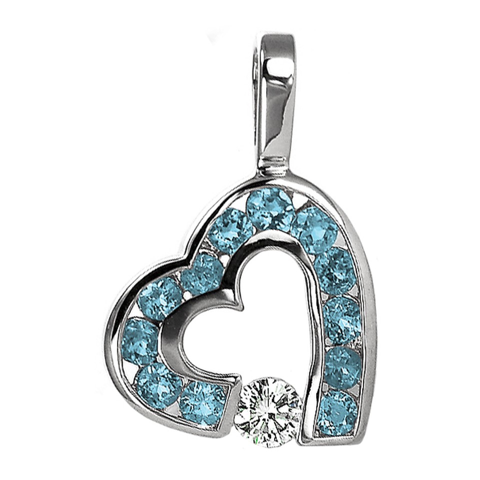 Heart Pendant
0.50ctw Blue Topaz +
18K White Gold
