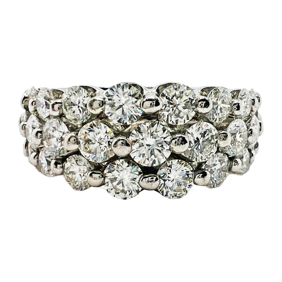 3-Row Graduating Royal Prong
Band
2.24ctw Dias
Platinum