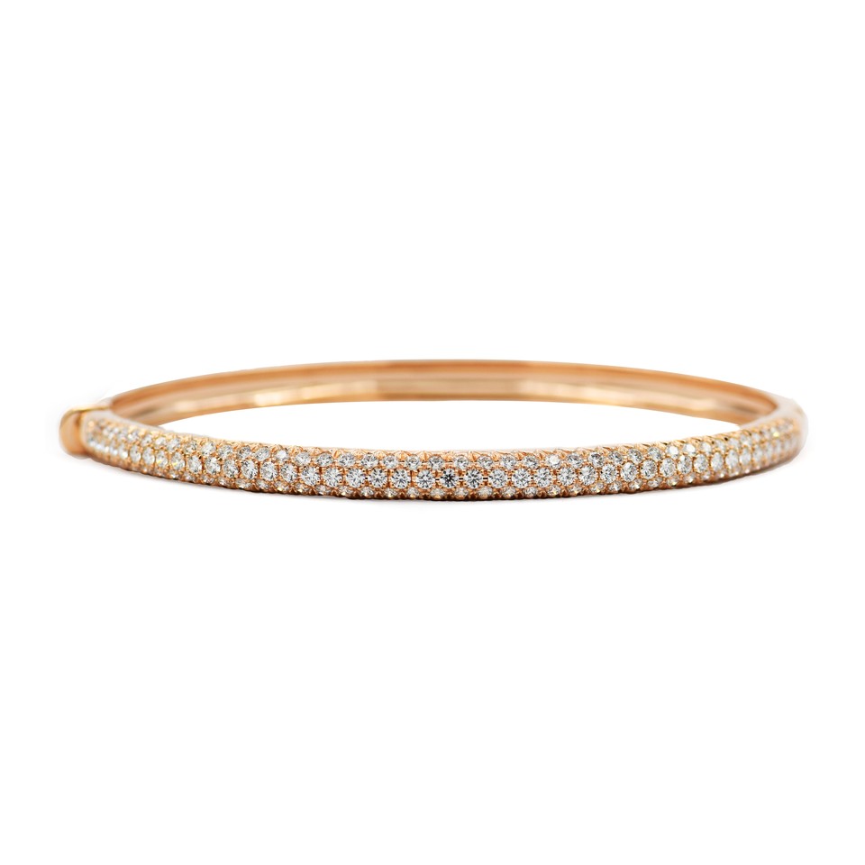 4mm Wide Pave Diamond Bangle
Bracelet
1.95ctw Dias
18K Rose Gold
