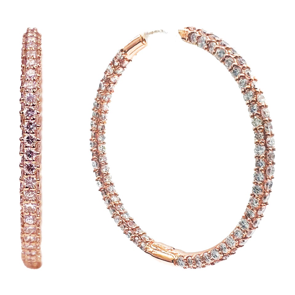Pave Inside-Out Hoop Earrings
6.10ctw Dias
14K Rose Gold