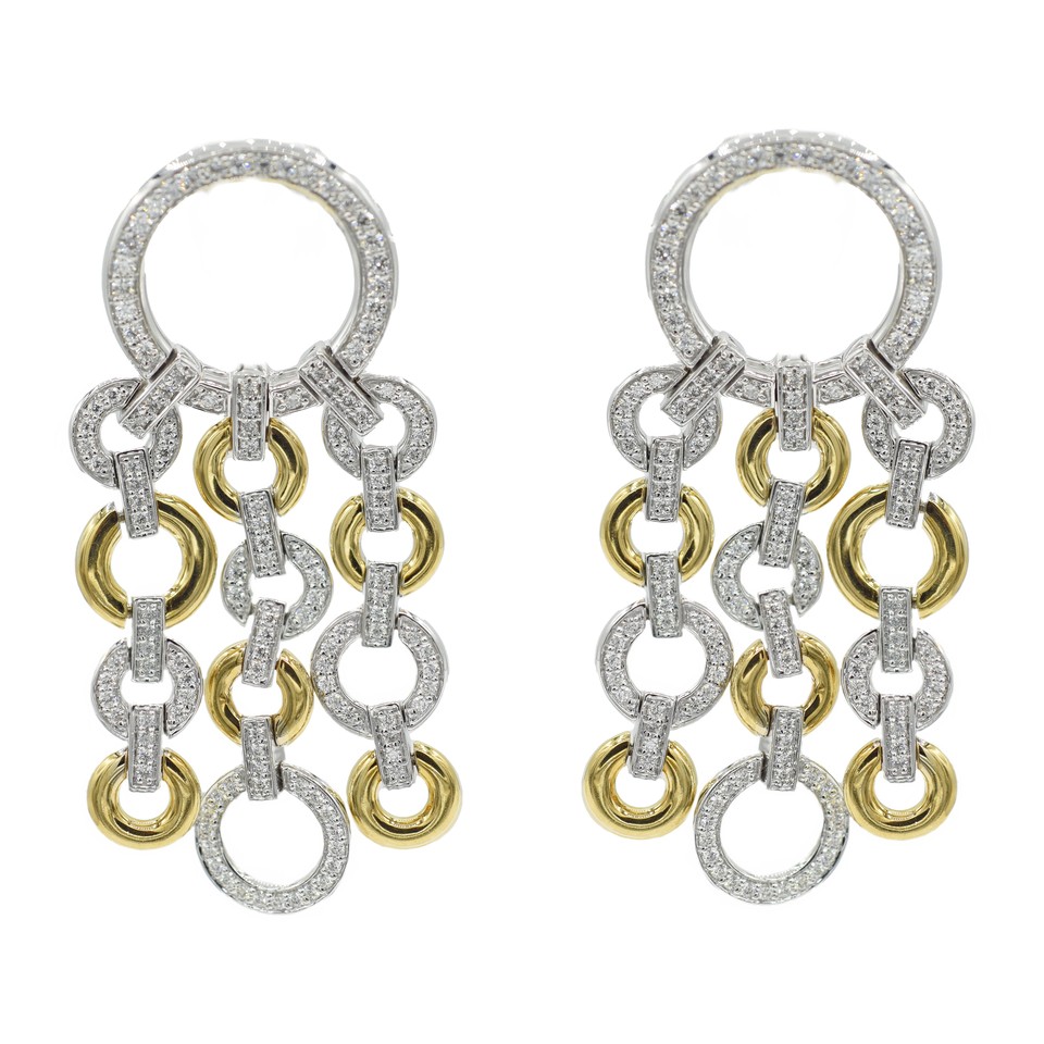 "O" Collection Earrings
2.30ctw Dias
18K White + Yellow Gold