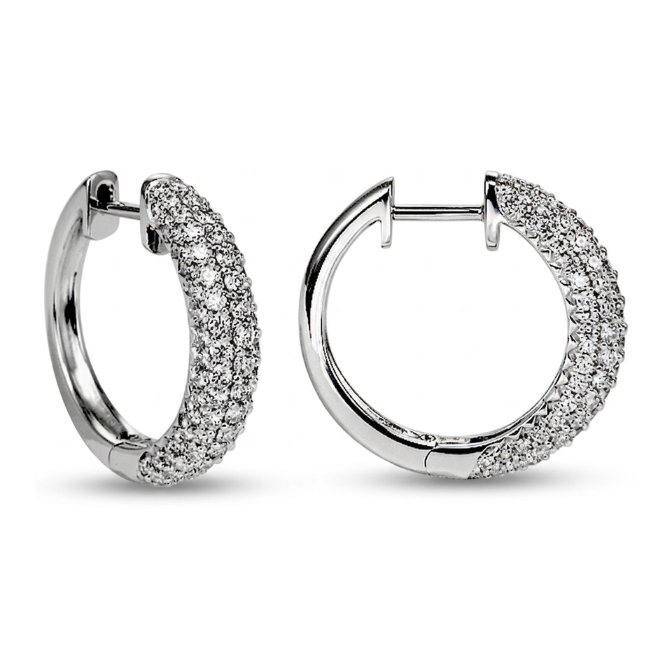 Large Pave Diamond Hoop
Earrings
1.44ctw Dias
18K White Gold