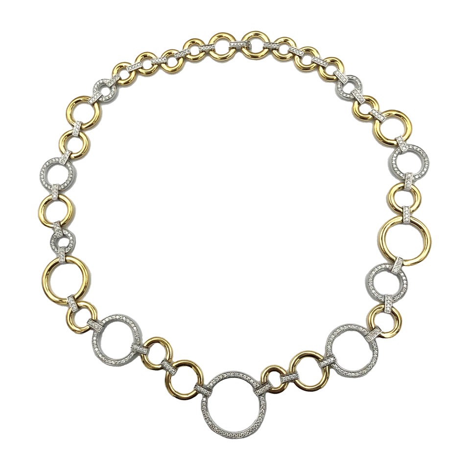 "O" Collection Necklace
2.21ctw Dias
18K White + Yellow Gold