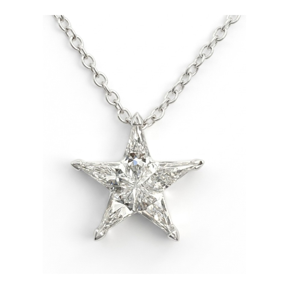 5 Point Star Pendant
0.80ctw Dias
18K White Gold