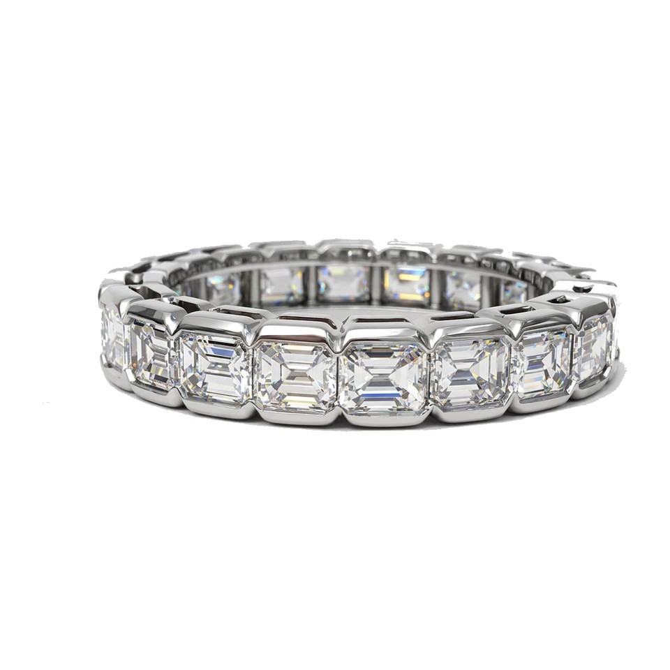 Emerald Cut Semi-Bezel Band
2.73ctw Dias
Platinum