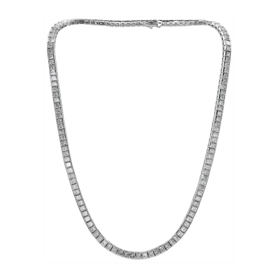 Princess-Cut Diamond Channel
Necklace
18.95ctw Dias
Platinum