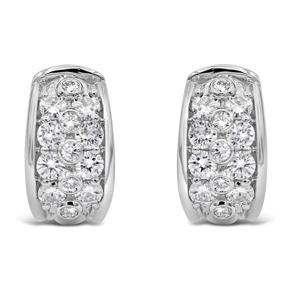 3-Row Diamond Huggies
1.36ctw Dias
Platinum