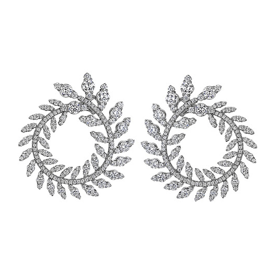 Diamond Wreath Earrings
9.56ctw Dias
18K White Gold