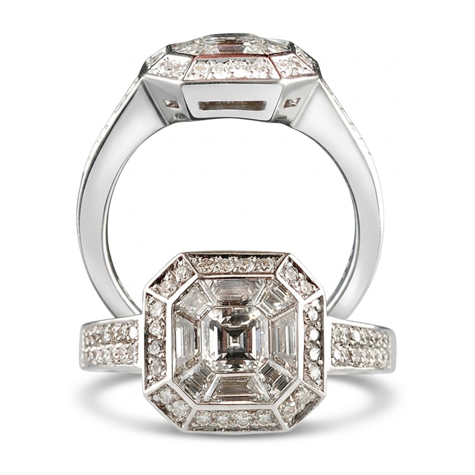 Invisible -Set "Illusion" Ring
2.28ctw Dias
18K White Gold