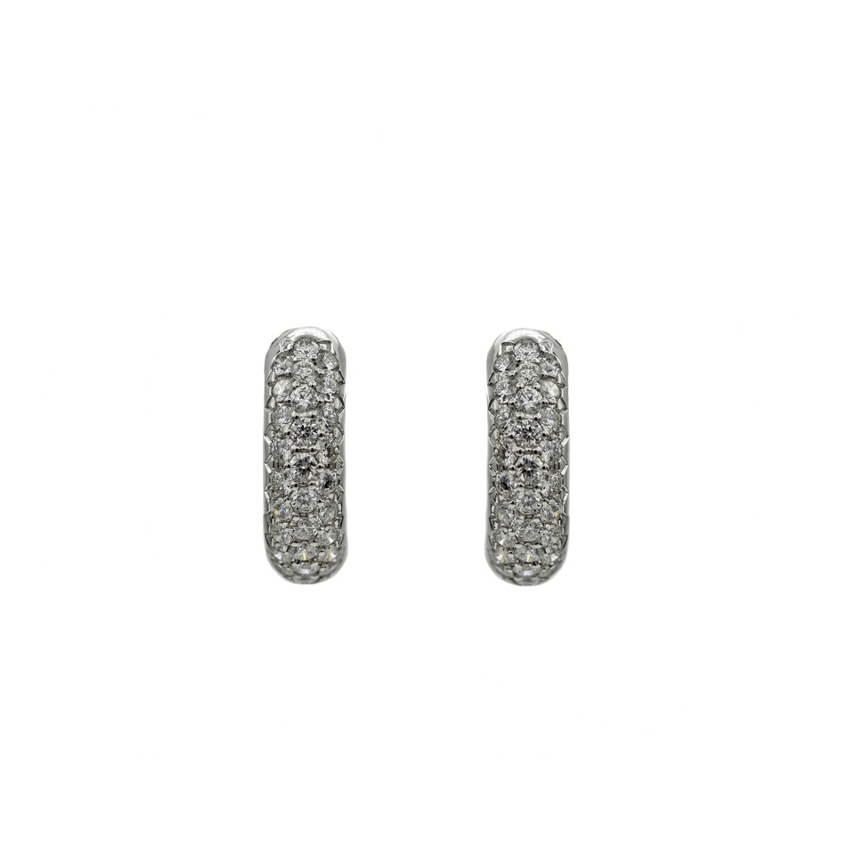 Pave Small Hoop Earrings
1.41ctw Dias
18K White Gold