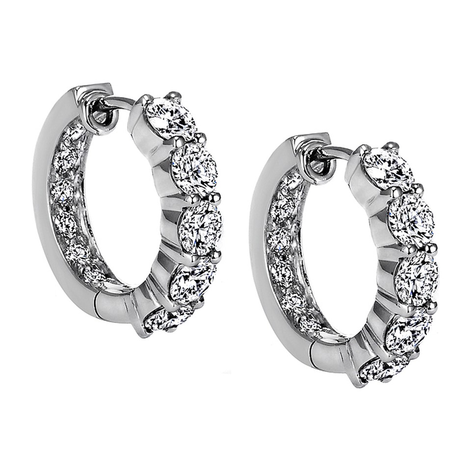 Oval-Shape Pave Diamond
Hoops
0.12ctw Dias
18K White Gold