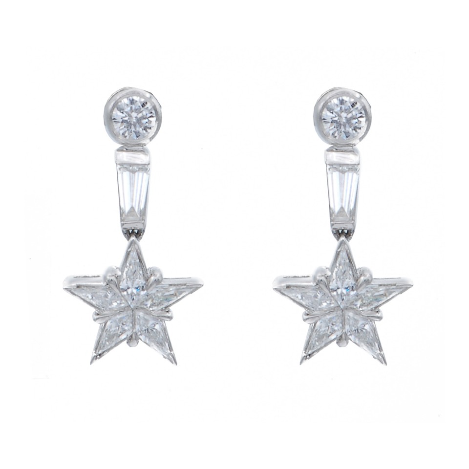 5 Point Star Earrings
1.20ctw Dias
Platinum