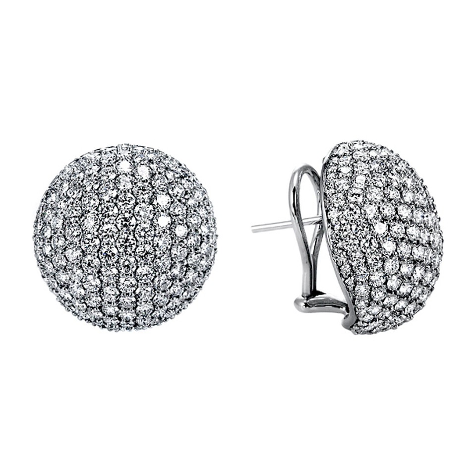 Large Pave Sphere Earrings
7.48ctw Dias
18K White Gold
