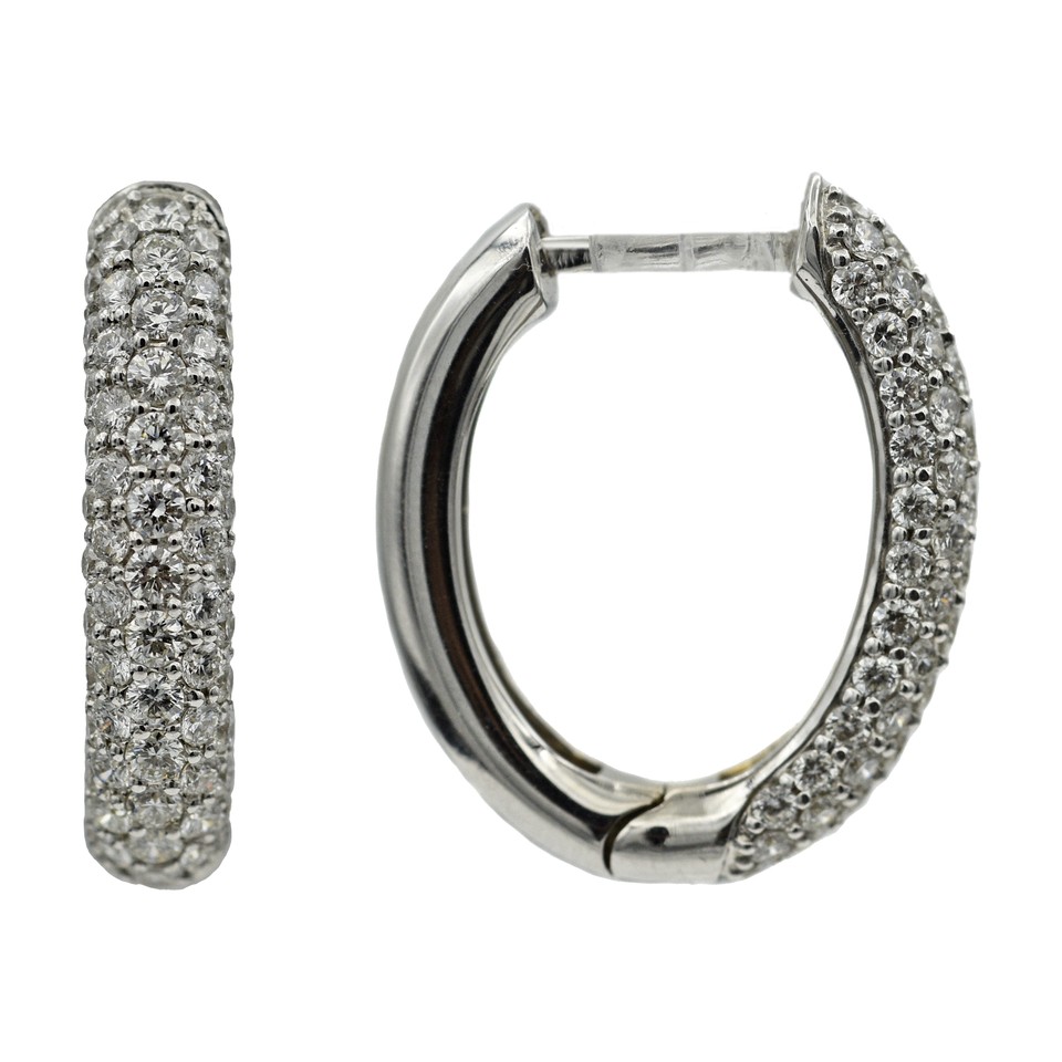 Pave Diamond Huggie Earrings
1.45ctw Dias
18K White Gold