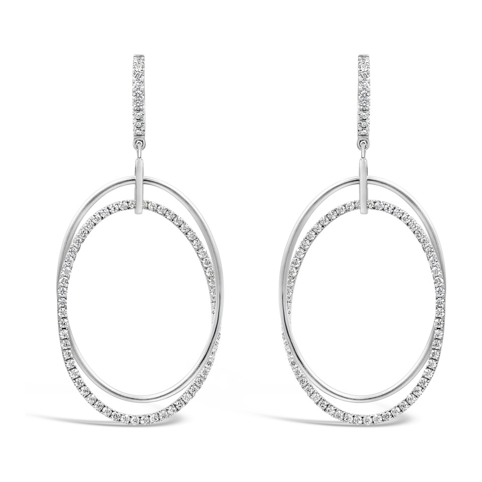 Pave + Plain Oval Earring
2.00ctw Dias
18K White Gold