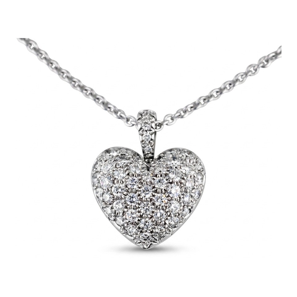3/4" Pave Heart
on Chain
1.01ctw Dias
18K White Gold