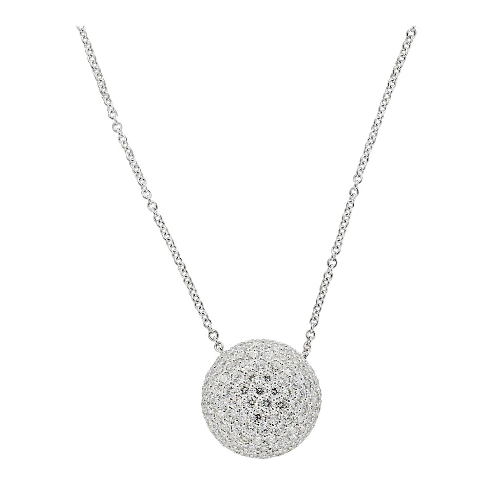 3/4" Pave Sphere Pendant
On Chain
2.95ctw Dias
18K White Gold