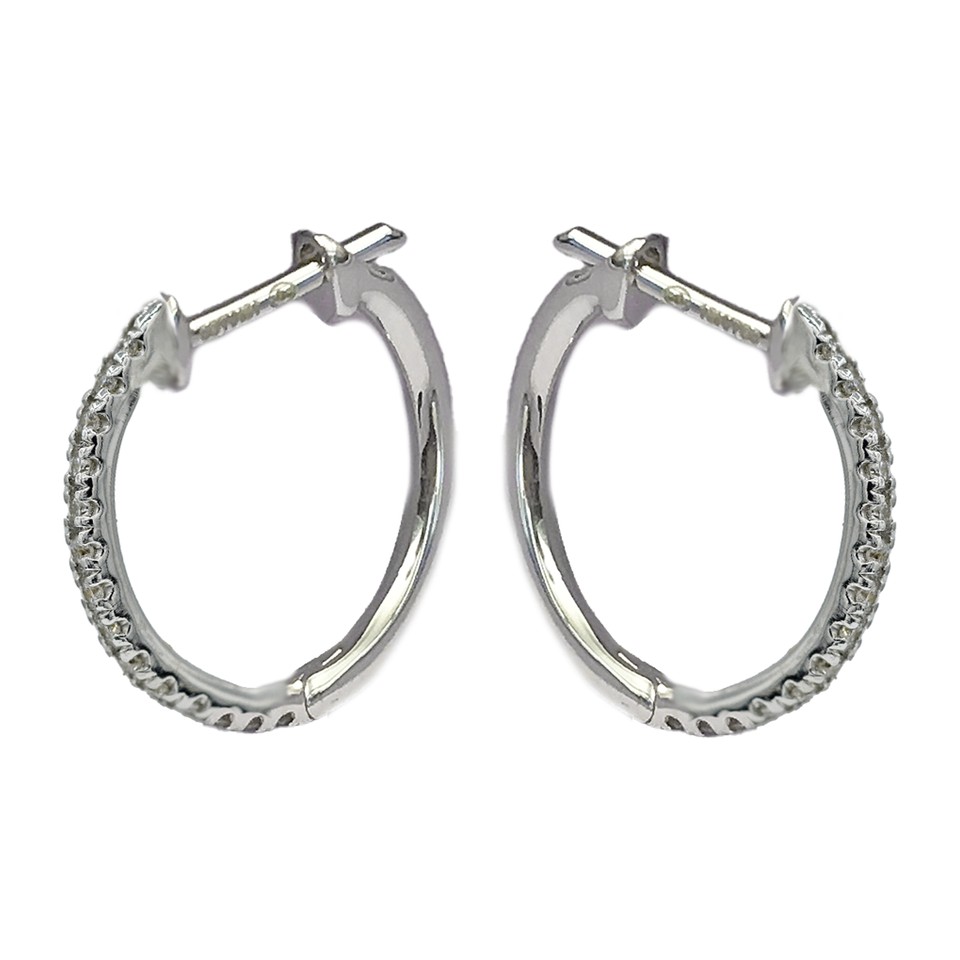 Small Diamond Hoop Earrings
0.11ctw Dias
18K White Gold