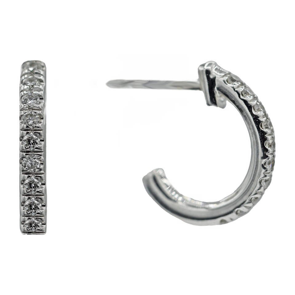 Small Pave C-Shaped Hoop
Earrings
0.10ctw Dias
14K White Gold
