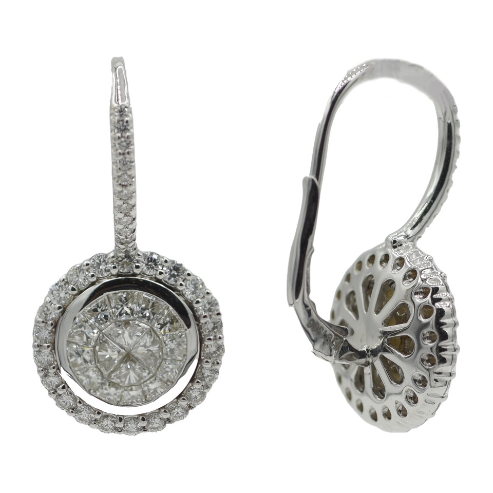 Invisible-Set Earrings
3.10ctw Dias
18K White Gold