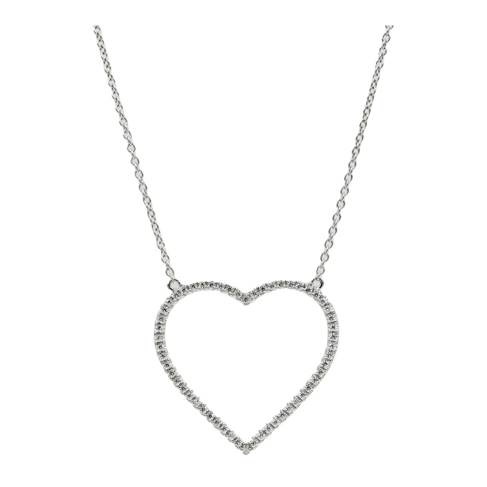 Open Heart Pendant with Chain
0.24ctw Dias
18K White Gold
