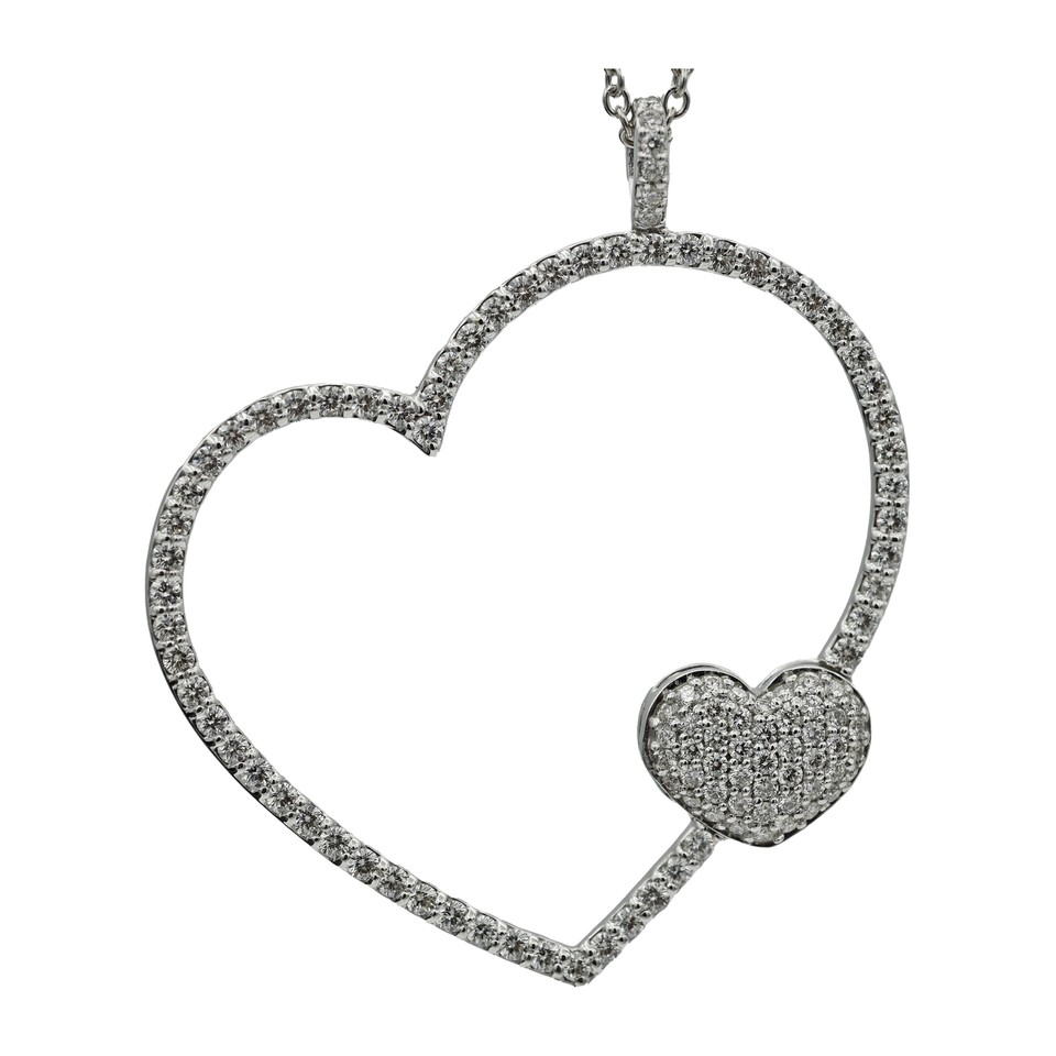 Double Heart Pendant
1.26ctw Dias
18K White Gold