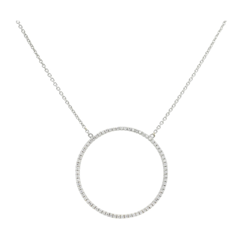 Medium Circle Eternity Pendant
0.40ctw Dias
18K White Gold