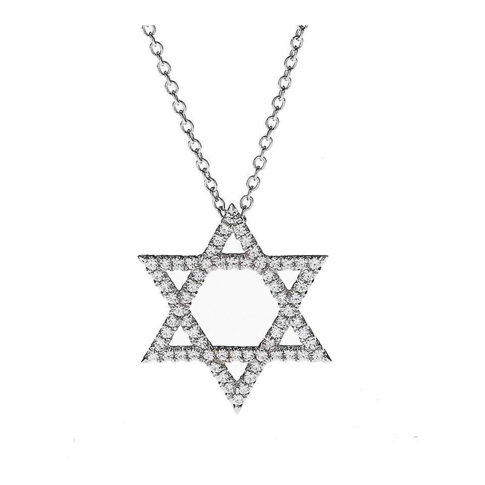 "Star of David" Pave Pendant
with Chain
0.36ctw Dias
18K White Gold