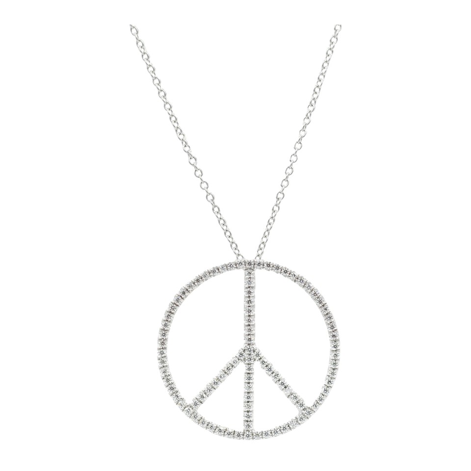 Peace Sign Pendant
0.40ctw Dias
18K White Gold